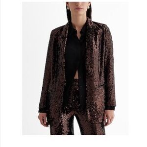 Express Sequin Blazer - Brown